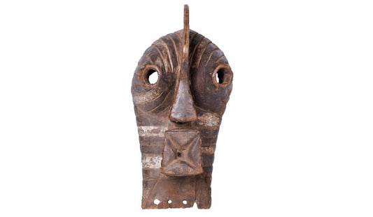 #14 Hand-carved West African Ivory Coast Box Mouth Ceremonial Mask