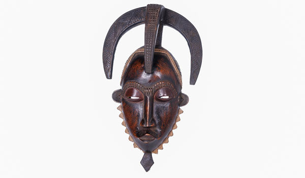 #22 Hand-carved West African Ivory Coast Ceremonial Diamond Beard Mask